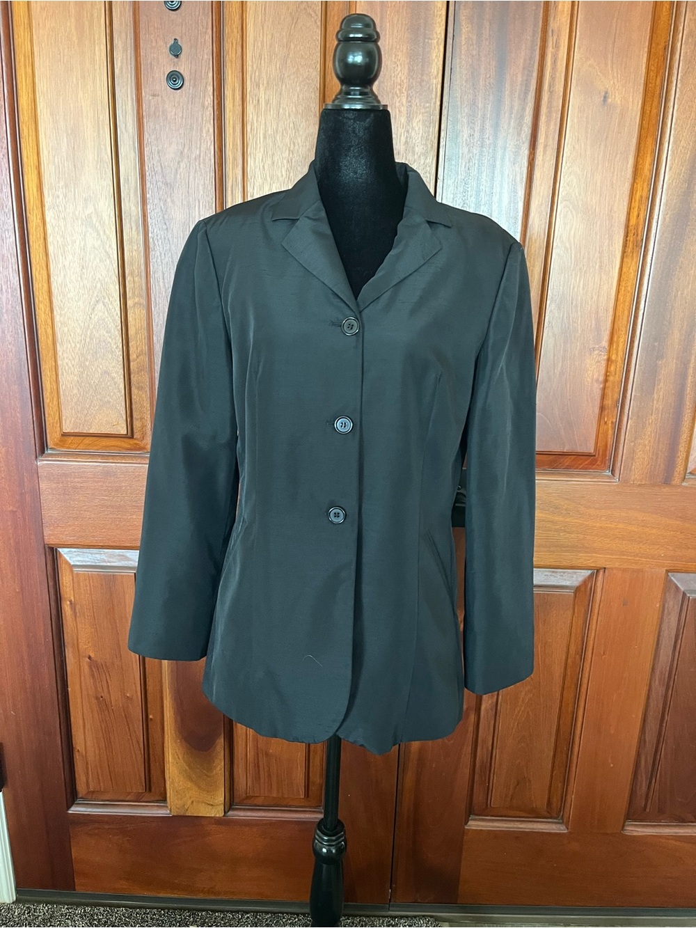 Vintage United Colors Benetton Italian Blazer Size 44/US M/8 Black Linen blend